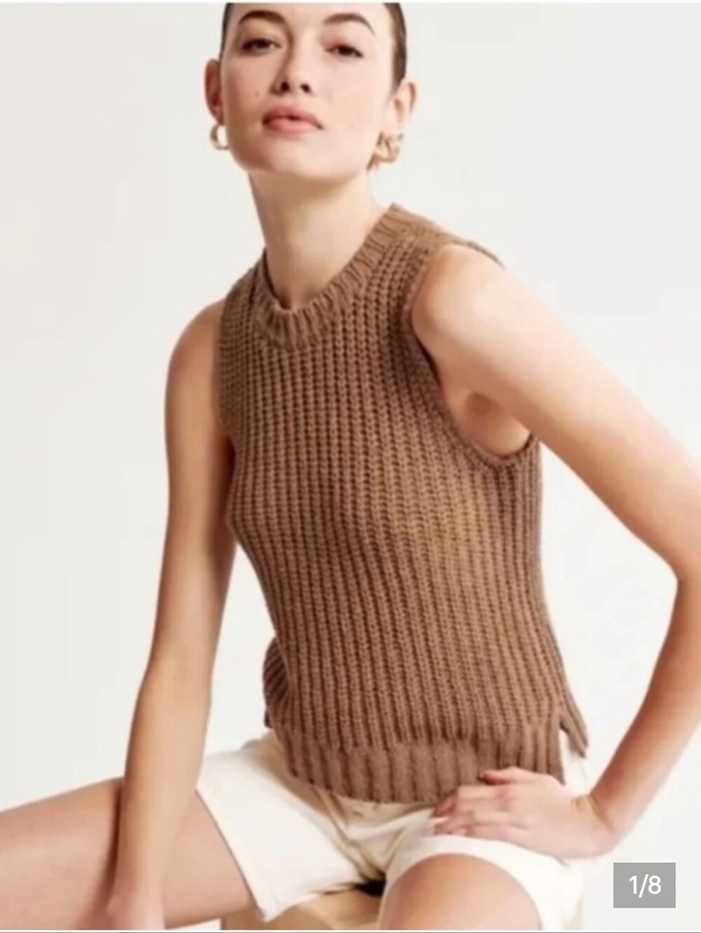 Abercrombie & Fitch- Easy Shaker Brown Tank Sweater. Size XS
